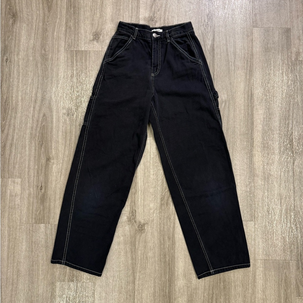 Garage Pants Women Size 0 Black Cargo Utility Wide Leg Grunge High Rise Pants